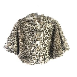 Fabulous Furs Faux Fur Leopard Poncho SZ Girls S